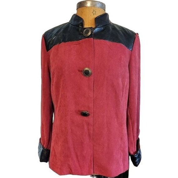 Bob Mackie Wearable Art Red and Black Tunic Jacket - image 6