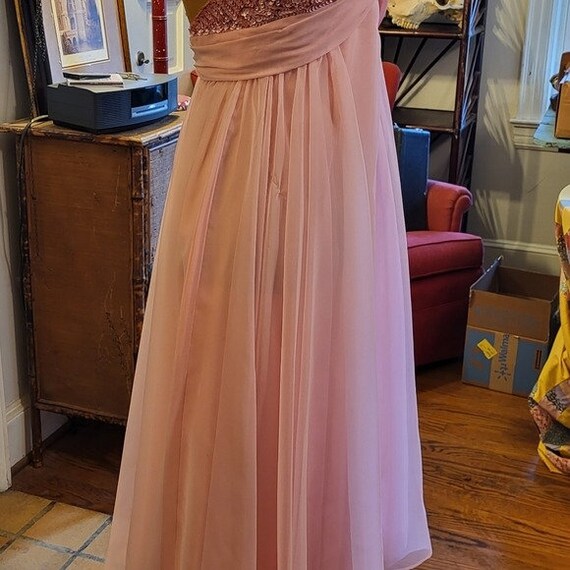 Vintage Mike Benet Pink halter Formal Dress size 8 - image 3