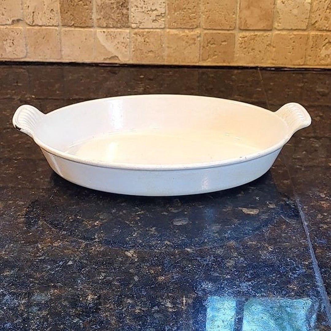Vintage Le Creuset White Oval Au Gratin Baking Dish 24 Made Etsy