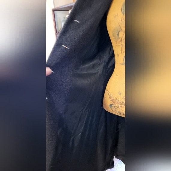 Vintage Albert Nipon Long Grey Wool and Black Fau… - image 9