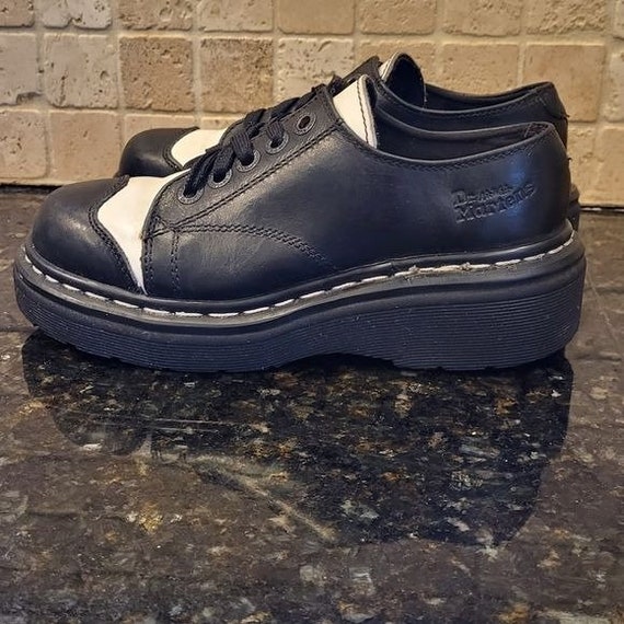 Vintage 90s Doc Martens Black and White Oxford Ch… - image 6