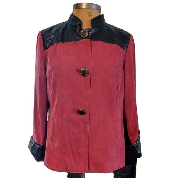 Bob Mackie Wearable Art Red and Black Tunic Jacket - image 2