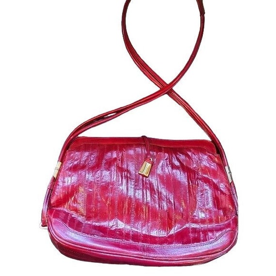 Retro 1980s Red Eel skin purse