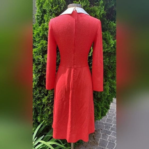 Vintage 60s/70s My Latest Leslie Fay Red Wool wit… - image 5