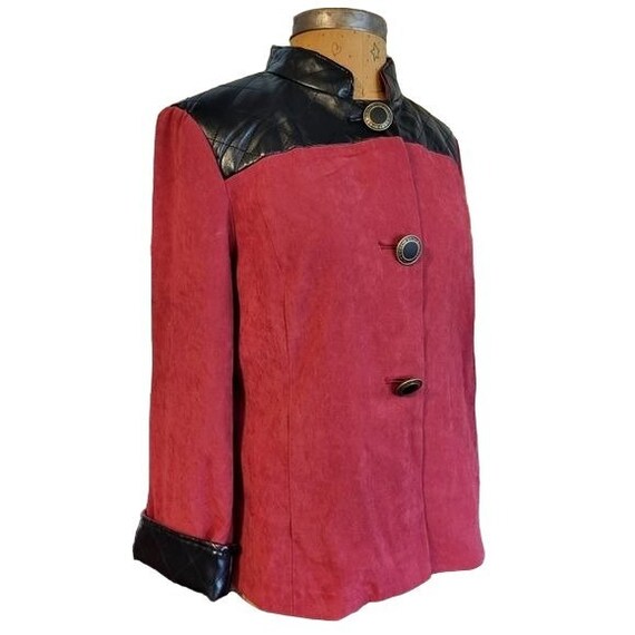 Bob Mackie Wearable Art Red and Black Tunic Jacket - image 1