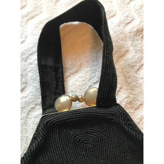 Vintage Black Monarch  Genuine Corde   Purse Bag - image 2