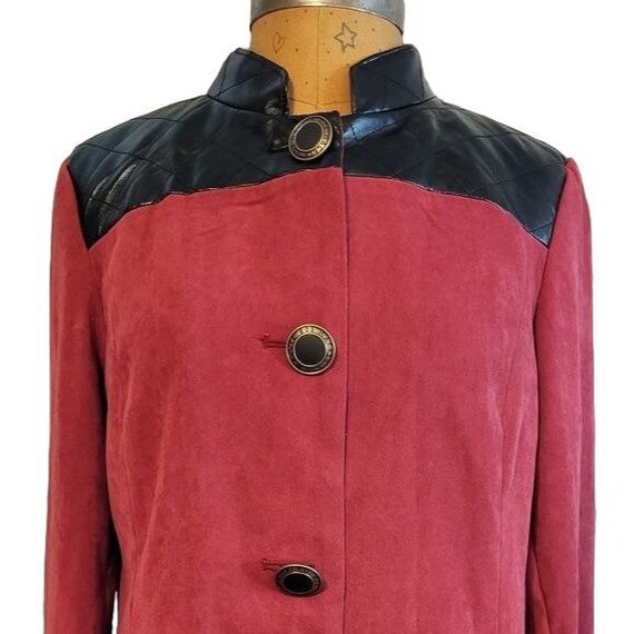 Bob Mackie Wearable Art Red and Black Tunic Jacket - image 7