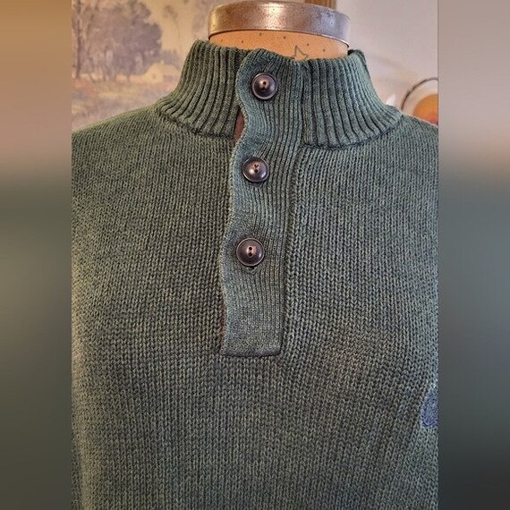 Chaps Green Knit Button Up Sweater - image 6