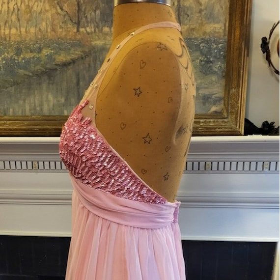 Vintage Mike Benet Pink halter Formal Dress size 8 - image 7