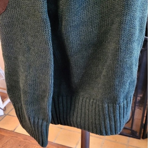 Chaps Green Knit Button Up Sweater - image 9