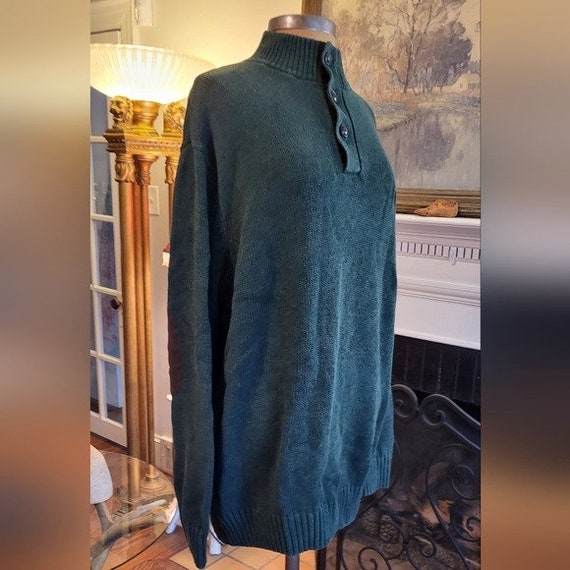 Chaps Green Knit Button Up Sweater - image 5