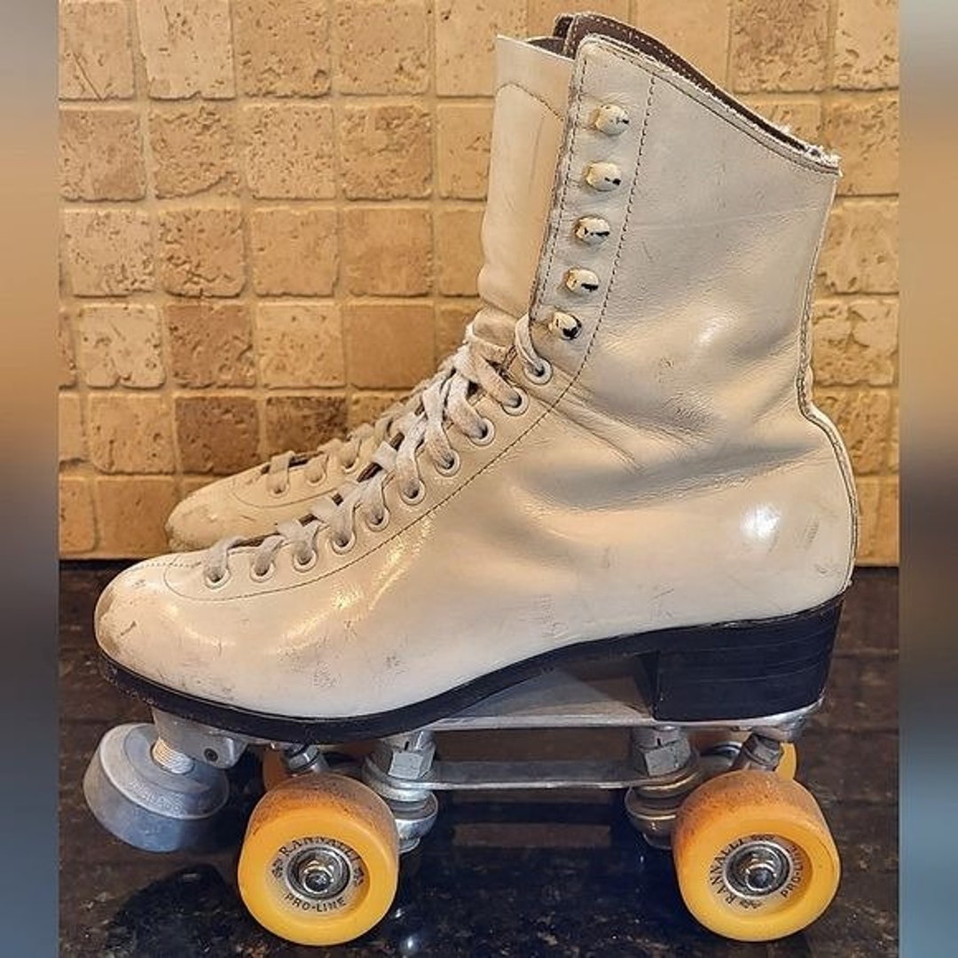 Antique Riedell Douglas snyder Custom Built Women's Skates Sz 6.5 Super