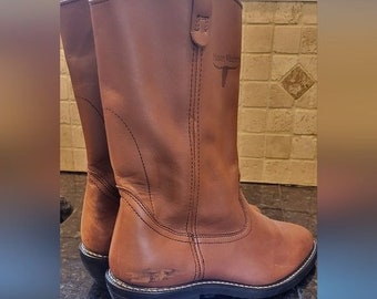 Men\'s Camel Brown Mason Western Leather Cowboy Boots 8 Mason Western Tan Leather Work Boots Size 9.5D - Etsy main image 4
