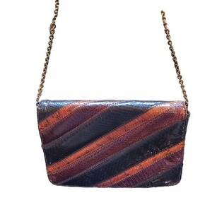 Cartera de mano vintage de piel de serpiente Morle