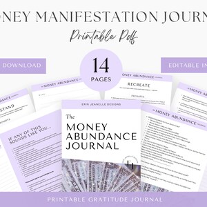 Money Mindset Template, Money Manifestation Journal, Money Mindset Journal Printable, Financial Abundance, Money Journaling Prompts, Money