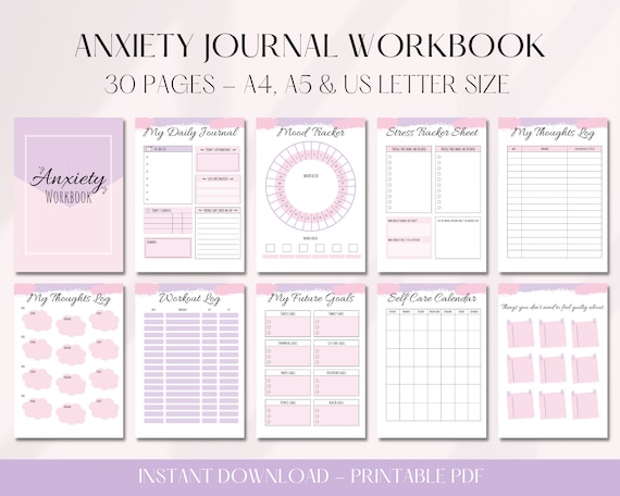 Anxiety Workbook Printable Anxiety Journal Self Care Journal - Etsy