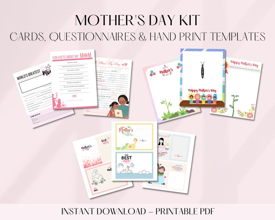 Mothers Day Printable for Kids, Mothers Day Worksheet, Mothers Day Printable Card, Mothers Day ...