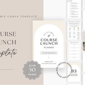 Course Creation Planner, Course Creation Workbook, Course Creation Template, Course Creation Bundle, Course Planner Canva Template