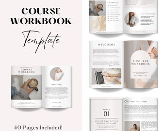 Canva Online Course Workbook, Ebook Template, Editable Workbook Template, Coaching Worksheet Canva Template Bundle, Coaching Canva Templates