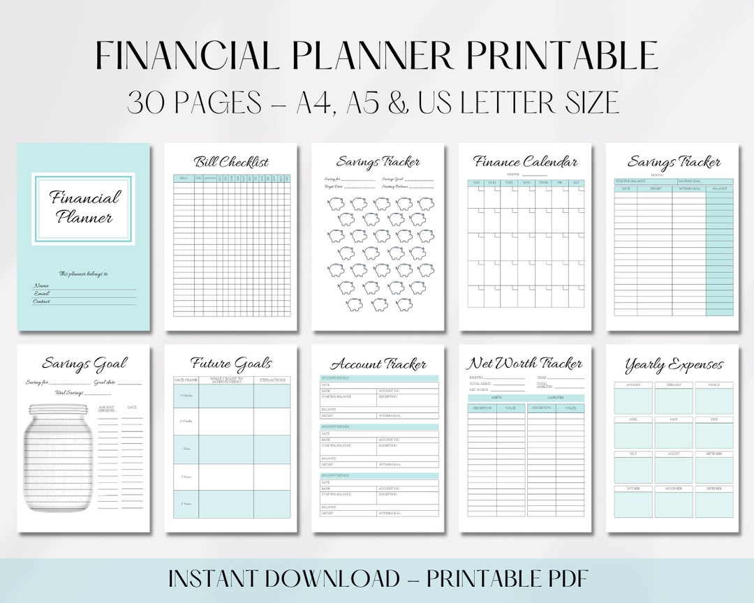 Financial Planner Printable, Financial Planner Workbook, Budget Planner ...