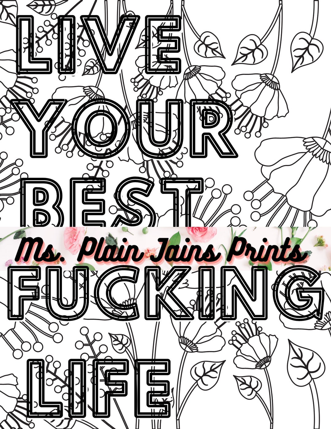 Adult Coloring Book, Swear Word Motivation, Digital, Printable Sheets ...