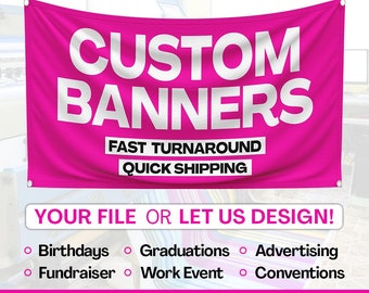 Custom Vinyl Banner: Waterproof Full Color, Indoor/Outdoor with Grommets