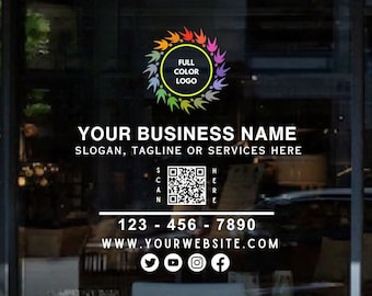 Custom Vinyl Window Decal, Business Logo & Storefront Lettering, Personalized Business Decal, Perfect for Offices, Salon, Restaurant