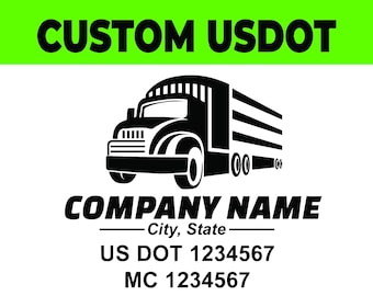 Pair Of 2- US dot Truck Decal, MC number Sticker, Car decals, Truck Sticker, Truck lettering, Truck decals, Weather proof - truck decals