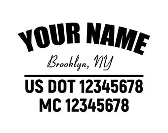 Pair Of 2 - Us Dot and Mc Number decals- Us Dot Trucking Decals- Tow truck Decals- truck decals - 18-wheeler stickers-company logos- Decals