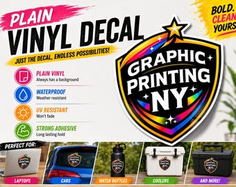 Custom Full Color Window Decal, Waterproof Vinyl Sticker, Custom Business Logo, Any Shape Die Cut Vinyl, Storefront Window Decal