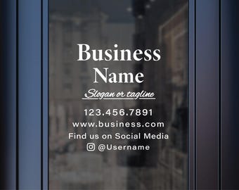 Personalized Business Decal, Storefront Window Vinyl Lettering, Custom Window Decal, Waterproof and Weatherproof, 6 Year Outdoor Rating