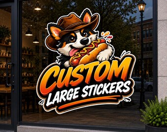 Custom Window Stickers, Waterproof Vinyl Sticker, Storefront Window Graphics, Waterproof Vinyl Decals, Sticker shop sign