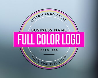 Best Seller- Full Color Logo Decal- Custom Shape full color printed Vinyl window Decals, Business Logo Decal, Cars Trucks Trailer logo decal