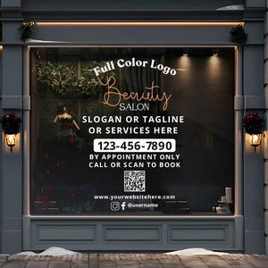 Custom Window Decal | Business Name or Logo Storefront Vinyl Sticker -  Window decal for Business - door adhesive signs