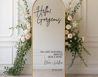 Custom Vinyl Mirror Decal, Wedding Mirror Sign, Personalized Quote, Reception & Ceremony Décor