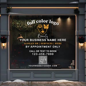 Custom Business Window Decal, Personalized Storefront Logo Sign, Vinyl Window Sign for Shops, Shop Window Branding, Business Name Decal