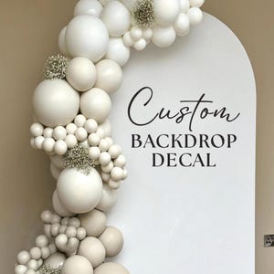 Custom Vinyl Backdrop Decal for Wedding, Birthday, Baby Shower, Balloon ...