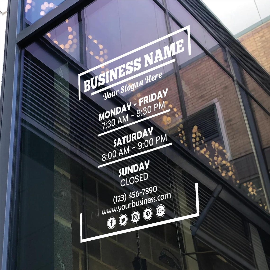 Custom Store Hours Decal: Business Window Sign, Outdoor Vinyl - Etsy