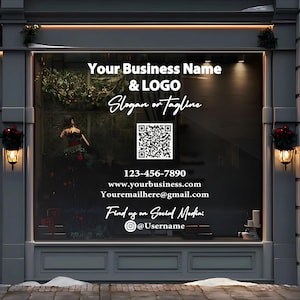 Customizable Window Decal, Business Window Decal, Your Company Name or Logo Storefront Vinyl Sticker, Window Door Lettering