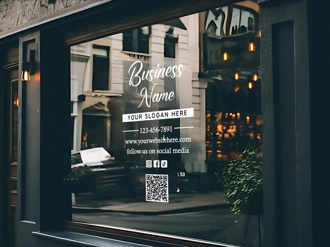 Order Window Sign Personalized Business Window Decal, Custom Storefront Vinyl With QR ...