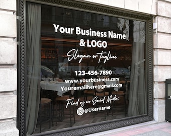 Custom Vinyl Window Decal, Business Logo Sign, Waterproof