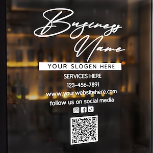 Customize Window Decal, Business Name, Storefront Vinyl Decal, Window Door Sign, Personalized Window Decals, business decals for windows