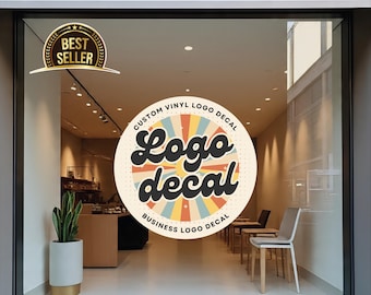 Custom Logo Vinyl Decal, Full Color Business Window Sign, Waterproof & Weatherproof