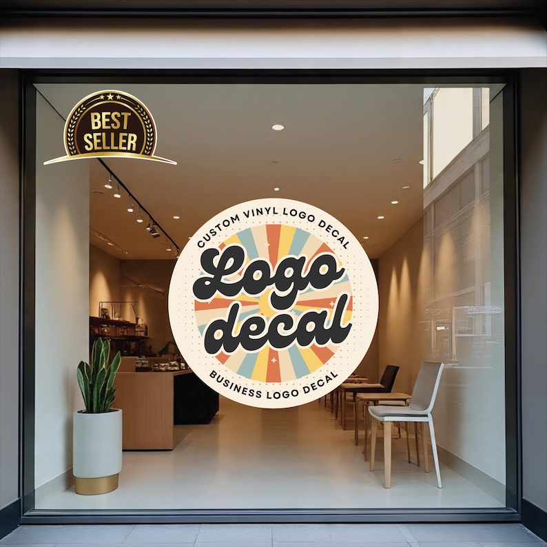 Custom Logo Vinyl Decal, Full Color Business Window Sign, Waterproof ...