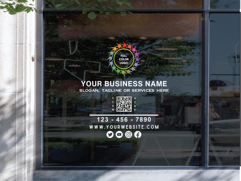 Custom Vinyl Window Decal, Business Logo & Storefront Lettering ...