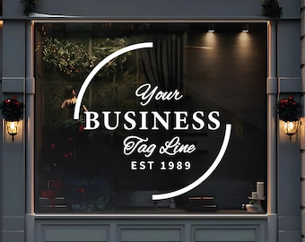Custom Business Window Decal, Premium Vinyl Storefront Sign