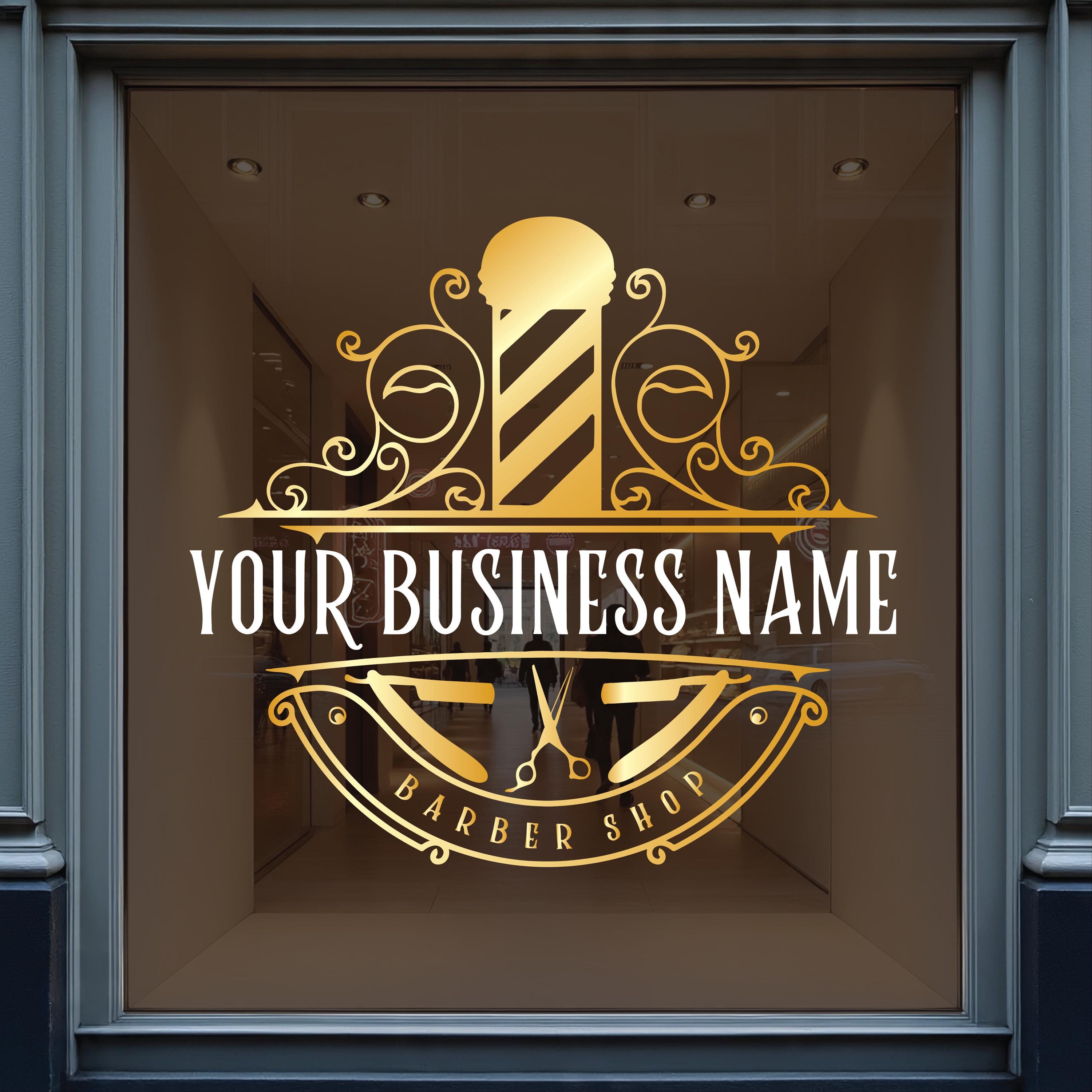 Barber Shop Decal - Barber Window Decal - Modern Barber Decal - Custom ...