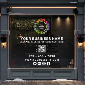 Window decal for business - Business Name or Logo Storefront Vinyl Sticker - Business logo decal - Custom text decal