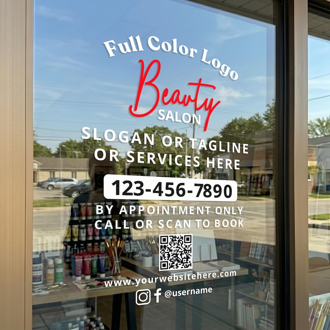 Personalized Business Window Decal, Your Company Name Vinyl Decal ...