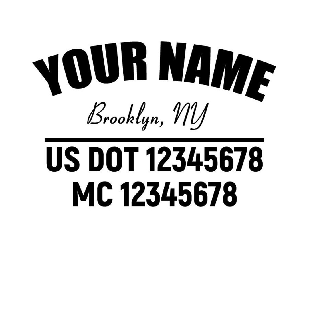Pair of 2 Us Dot and Mc Number Decals Us Dot Trucking Information Truck